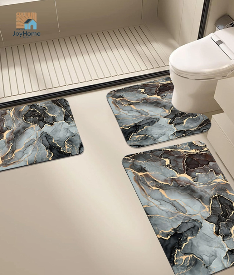 3 bathroom rug set