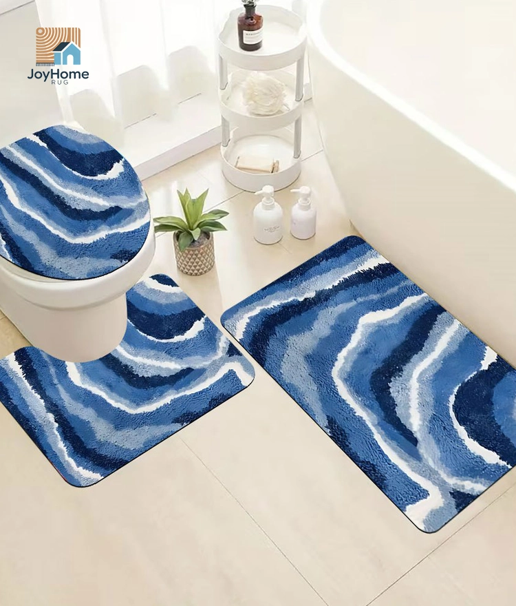 3 piece toilet mat set