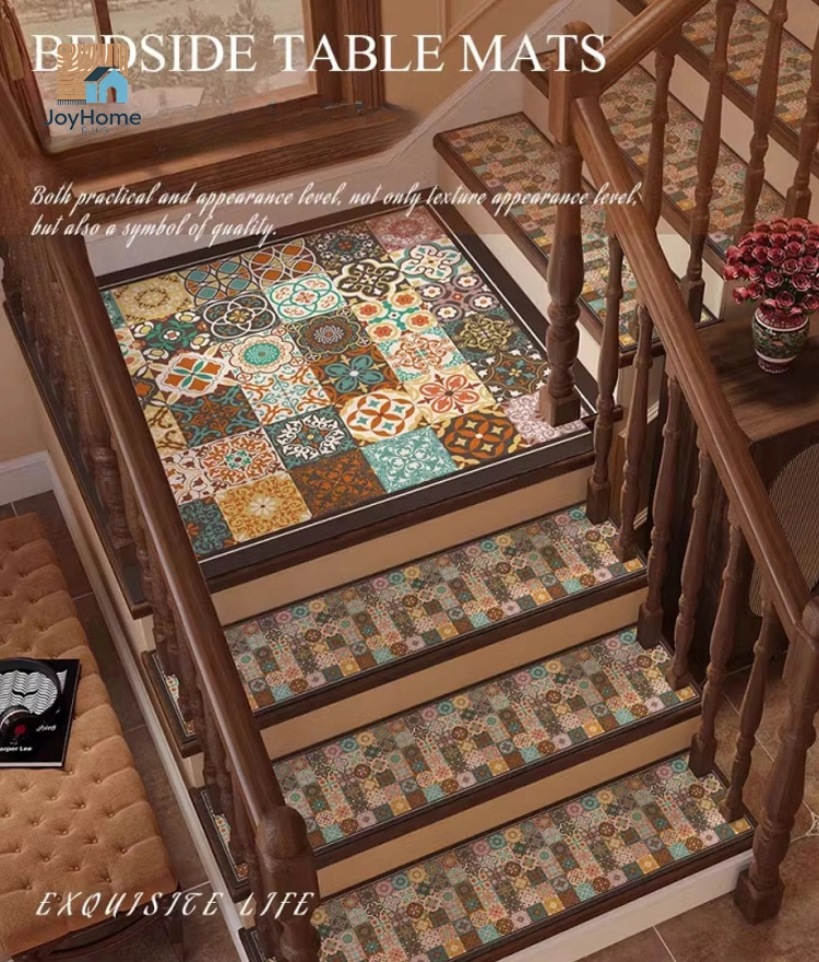 geometric carpet stairs